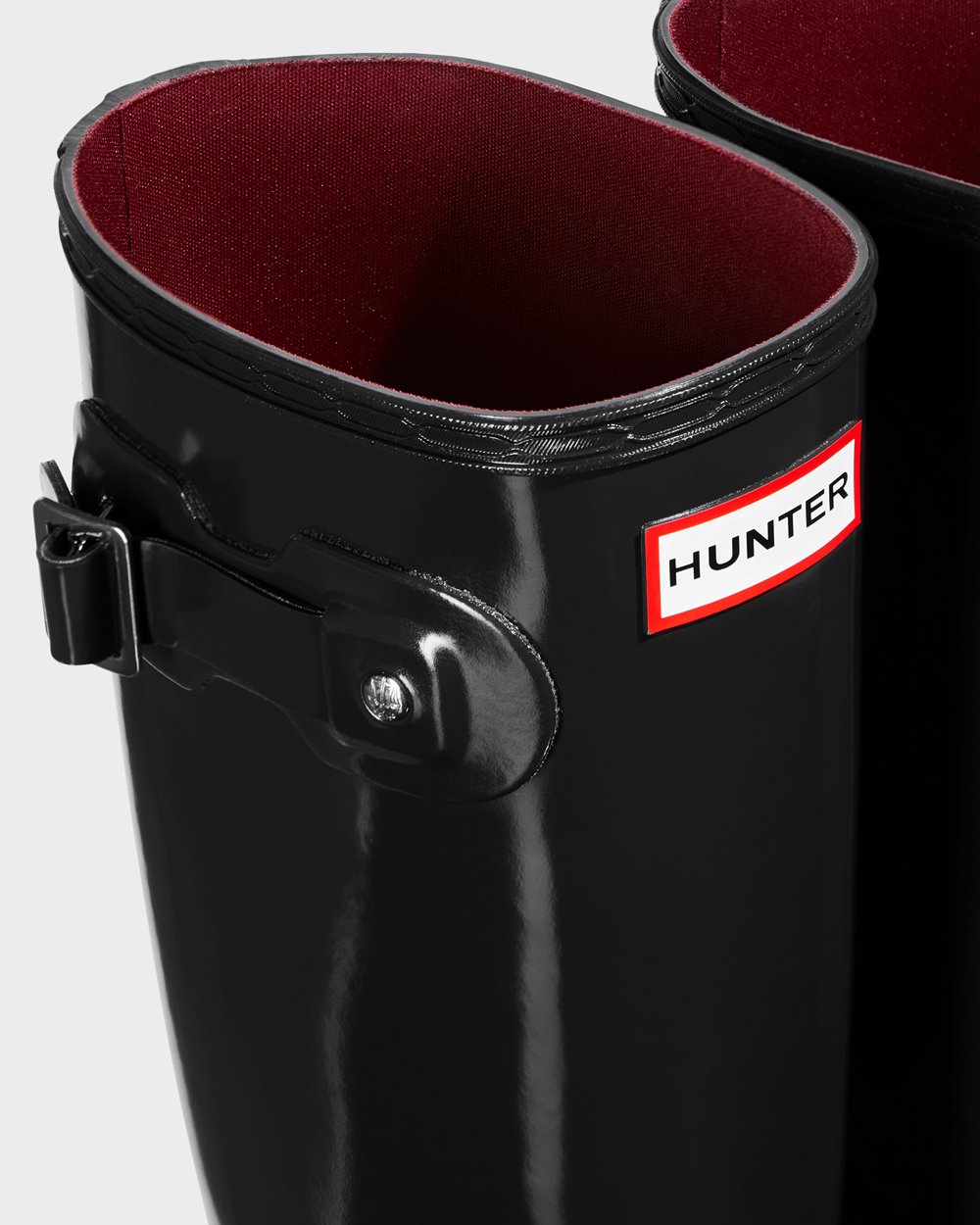 Women Hunter Original Gloss | Tall Rain Boots Black | NZ-79406-MVTL